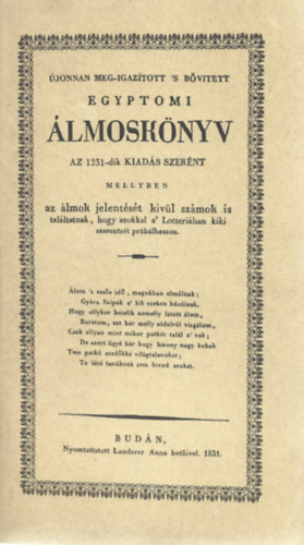 Képzőművészeti Kiadó - Lejujabb egyptomi álmoskönyv (reprint)