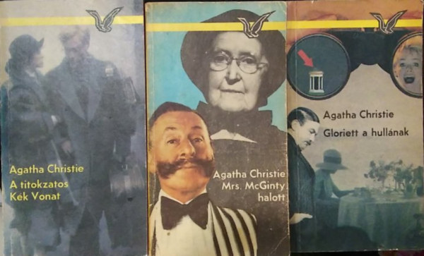 Agatha Christie - 3 db m�, krimi: A titokzatos k�k vonat+ Mrs. McGinty halott+ Gloriett a hull�nak