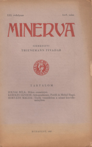 Thienemann Tivadar - Minerva XVI. évfolyam 1-5. szám
