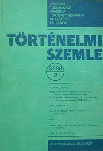 Hank Pter (fszerk) - Trtnelmi szemle 87-88/2.