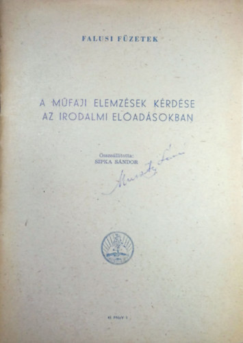 A mfaji elemzsek krdse az irodalmi eladsokban