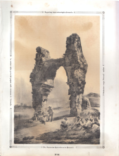 Heidenthor romjai Petronell mellett - eredeti litogr�fia (metszet)