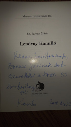 Sz. Farkas M�rta - Lendvay Kamill� (Magyar zeneszerz�k 16.)