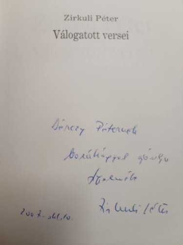 Zirkuli Pter - Zirkuli Pter vlogatott versei