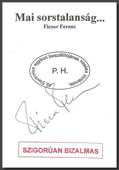 Ficsor Ferenc - Mai sorstalanság...