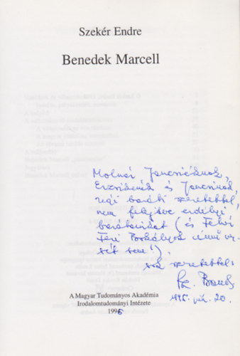 Szekr Endre - Benedek Marcell (Dediklt)