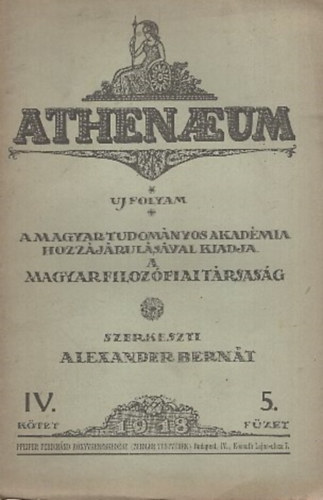 Alexander Bernt (szerk.) - Athenaeum Uj Folyam IV. ktet 5. fzet