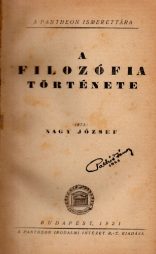 Nagy Jzsef - A filozfia trtnete