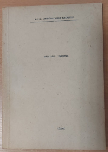 Szállítási ismeretek (K.P.M. Autóközlekedési Tanintézet)