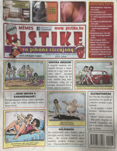 Pistike a pikáns viccújság XXVI. évfolyam 8. szám - 2020. augusztus