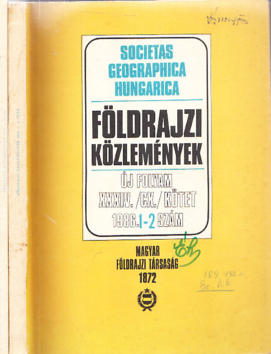 Pcsi Mrton (fszerk.) - Fldrajzi kzlemnyek 1986/1-3.