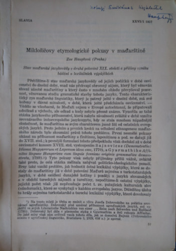 Zoe Hauptov - Mikloiovy etymologick pokusy v maartin