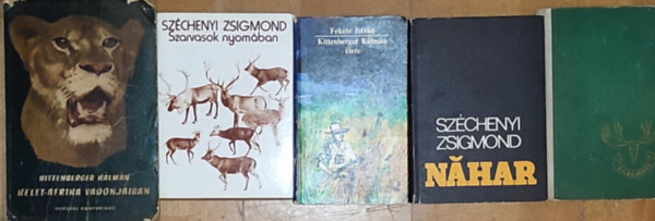 Kittenberger Klmn, Szchenyi Zsigmond, Fekete Istvn - 5db vadszattal kapcsolatos m - Kittenberger Klmn-Kelet-Afrika vadonjaiban, Szchenyi Zsigmond-Szarvasok nyomban, Nahar, Alaszkban vadsztam, Fekete Istvn-Kittenberger Klmn lete
