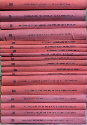 Euklid�sz, Euripid�sz, Artemidorus Daldianus, Aristides Quintilianus - Bibliotheca Teubneriana - 11. k�nyvcsomag (18 k�tet) (g�r�g-latin nyelven)
