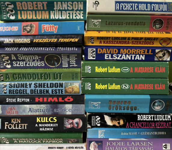 Robert Ludlum, James Jones, Jack Higgins, Sidney Sheldon, Steve Repton, Ken Follett, Arkagyij Adamov, Andrew Goliszek, David Morell, Jodie Larsen - 21 db sz�rakoztat� irodalom