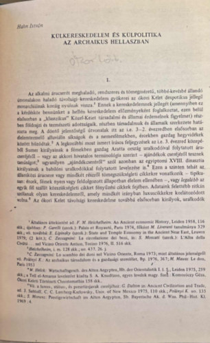 Hahn Istv�n - K�lkereskedelem �s k�lpolitika az archaikus Hell�szban