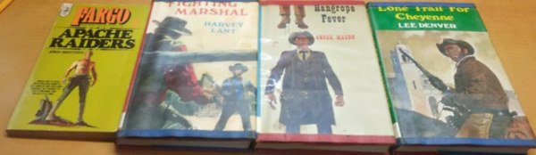 John Benteen, Harvey Lant, Chuck Mason, Lee Denver - 4 db western: Apache Raiders; Fighting Marshal; Hangrope Fever; Lone Trail for Cheyenne