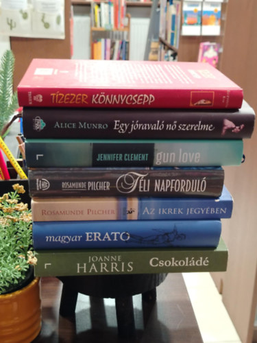 Elizabeth Kim, Alice Munro, Jennifer Clement, Rosamunde Pilcher, R�z P�l, Joanne Harris - K�NYVMENT� AJ�NLAT, 6 db. T�zezer k�nnycsepp, Egy j�raval� n� szerelme, Gun Love,  Az Ikrek jegy�ben, Magyar Erato, Csokol�d�