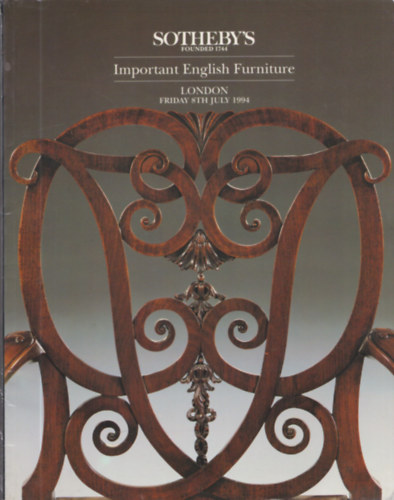 Sotheby's Important English Furniture (London - Friday 8th July 1994)