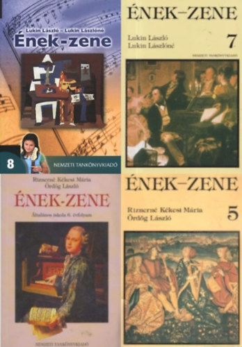 Riznerné Kékesi Mária Ördög László, Riznerné Kékesi Mária - Ördög László - 4 db Ének-zene tankönyv: 5., 6., 7., 8. osztály