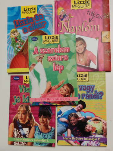 ismeretlen - 5 darab Lizzie McGuire k�nyv (A szerelem sz�nre l�p,Viszl�t j� kisl�ny,Randi vagy nem randi,Lizzie �s a siker,Titkos napl�m)