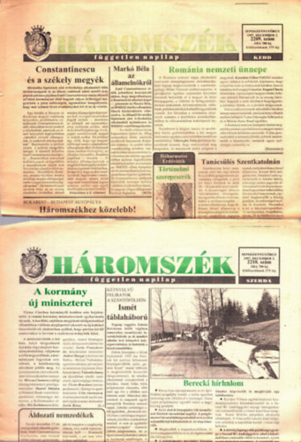 Farkas �rp�d, Ferencz Csaba, Sylvester Lajos (Szerk) - H�romsz�k f�ggetlen napilap 1997. december: 2209., 2210., 2211., 2212., 2213., 2214., 2215., 2216., 2217., 2218., 2219., 2220., 2221., 2222., 2223., 2224., 2225., 2226., 2227., 2228., 2229., 2230., 2231. sz�m