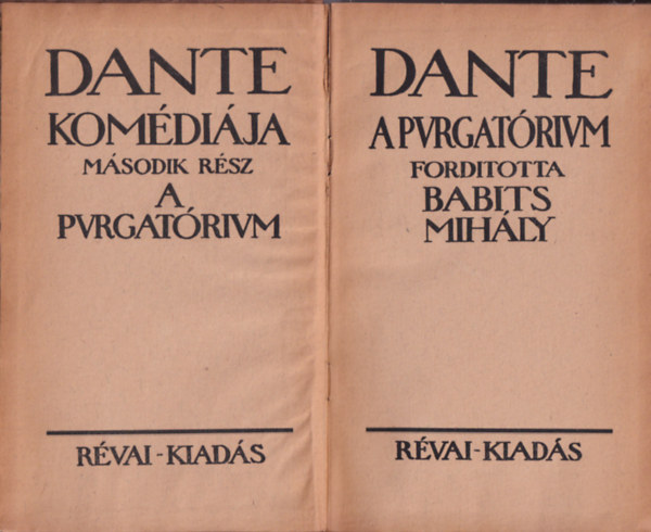 Babits Mihály (ford.) - Dante Komédiája - A Purgatórium