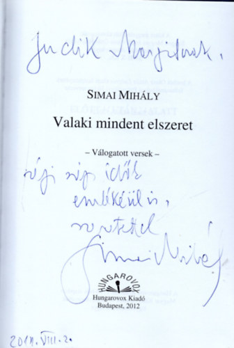Simai Mihly - Valaki mindent elszeret - Vlogatott versek