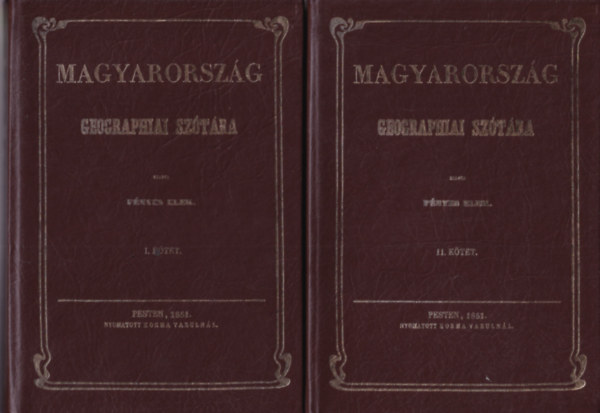 Állami Könyvterjesztő Váll. - Magyarország geographiai szótára I-II.