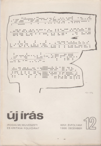Új írás 12 - XXVI évfolyam 1986 december