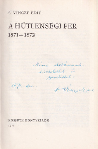 S. Vincze Edit - A hűtlenségi per