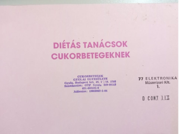 Kicsk Marian, Dr. Fvnyi Jzsef, Szkely Katalin - Dits tancsok cukorbetegeknek