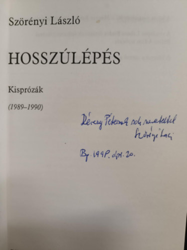 Szörényi László - Hosszúlépés - Kisprózák