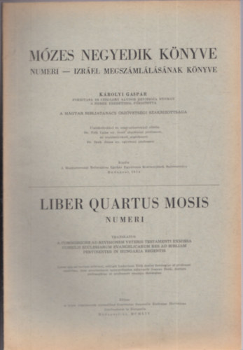Krolyi Gspr (ford.) - Mzes negyedik knyve - Numeri - izrel megszmllsnak knyve