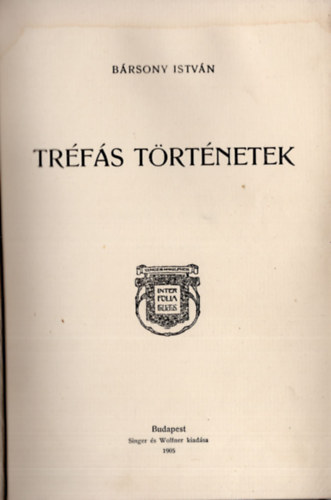 Bársomy István - Tréfás történetek (Vidám Könyvek sor.)