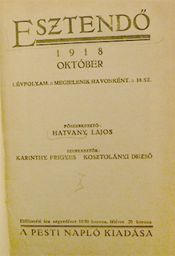 Hatvany Lajos (f�szerk.) - Esztend� - 1918. okt�ber