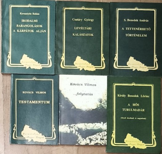 Kov�cs Vilmos, Kir�ly Benedek L�rinc, S. Benedek Andr�s, Csat�ry Gy�rgy, Kereszty�n Bal�zs - 6db m� a K�rp�taljai Magyar K�nyvek sorozatb�l - Kov�cs Vilmos-...folytat�s, Testamentum, Kir�ly B. L�rinc-A h�s turulmad�r, S. B. Andr�s-A tetten�rhet� t�rt�nelem, Csat�ry Gy.-Lev�lt�ri kal�szatok, Kereszty�n B.-Irodalmi barango