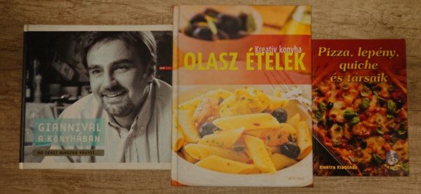 Gianni Annoni - 3 k�nyv a olasz gasztron�mi�r�l: Giannival a konyh�ban, Kreat�v konyha - Olasz �telek, Pizza, lep�ny, quiche �s t�rsaik