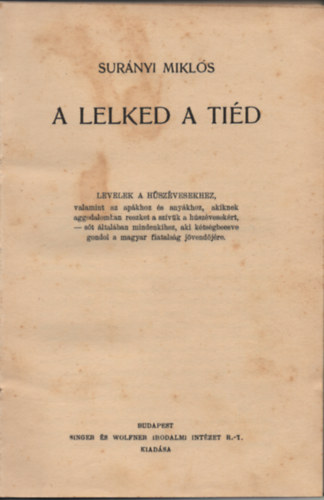 Surányi Miklós - A lelked a tiéd