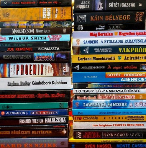 John Sandford - 36 db szrakoztat irodalmi ktet: Soha ne lj..., Csontvadsz, A frfi, aki sosem hibz, Madeline csodi, A tigris szeme, ld, ahol red, Biomassza, Kobraharcosok, Phoenix, Kmhbor Kubban, jfl eltt, Nimrd maffia, Beteljesl