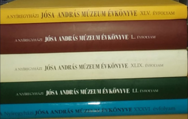 Nmeth Pter (Fszerk.) - 5 db Nyregyhzi Jsa Andrs Mzeum vknyve: 1994 XXXVI. + 2003 XLV. + 2007 XLIX. + 2008 L. + 2009 LI.