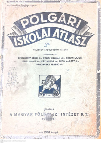 Cholnoky Jen (szerk.) - Polgri iskolai atlasz