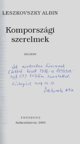 Leszkovszky Albin - Komporszgi szerelmek