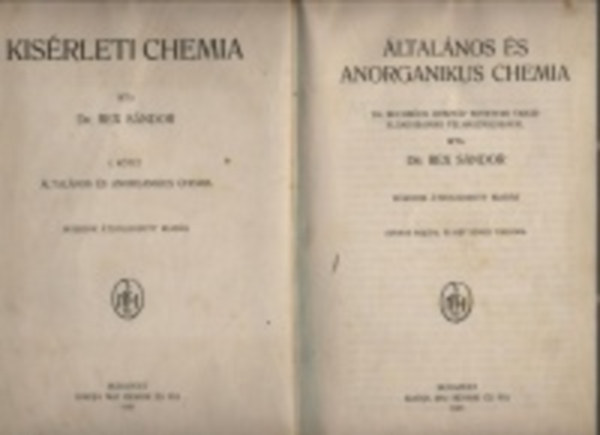 Dr. Rex Sndor - ltalnos s anorganikus chemia