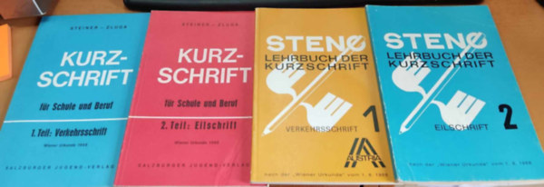 Raimund Steiner, Helmut Zluga - Kurzschrift fr Schule und Beruf 1-2. + Steno lehrbuch der kurzschrift 1-2. (4 ktet)