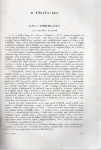 Benk Lszl (szerk), Kvssy Sndor - Kossuth Nemzetelmlete - II. trtnelem - Klnlenyomat