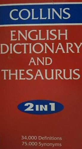 Collins English Dictionary And Thesaurus 2in1
