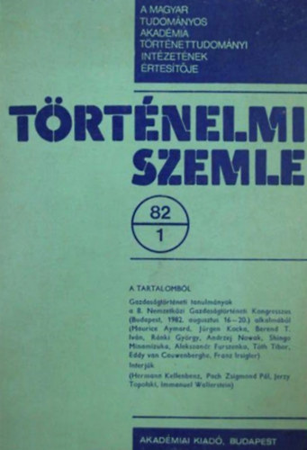 R�nki Gy�rgy (f�szerk.) - T�rt�nelmi szemle 82/1.