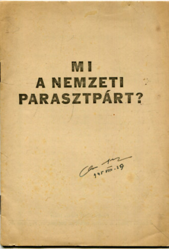 MI a nemzeti parasztpárt?