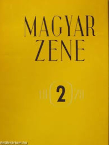 Szinna Undine - Magyar Zene 1978 Zenetudom�nyi Foly�irat XIX.�vf.2.sz�m